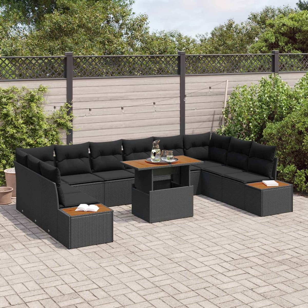 11 Piece Modular Outdoor Sofa Set with Storage