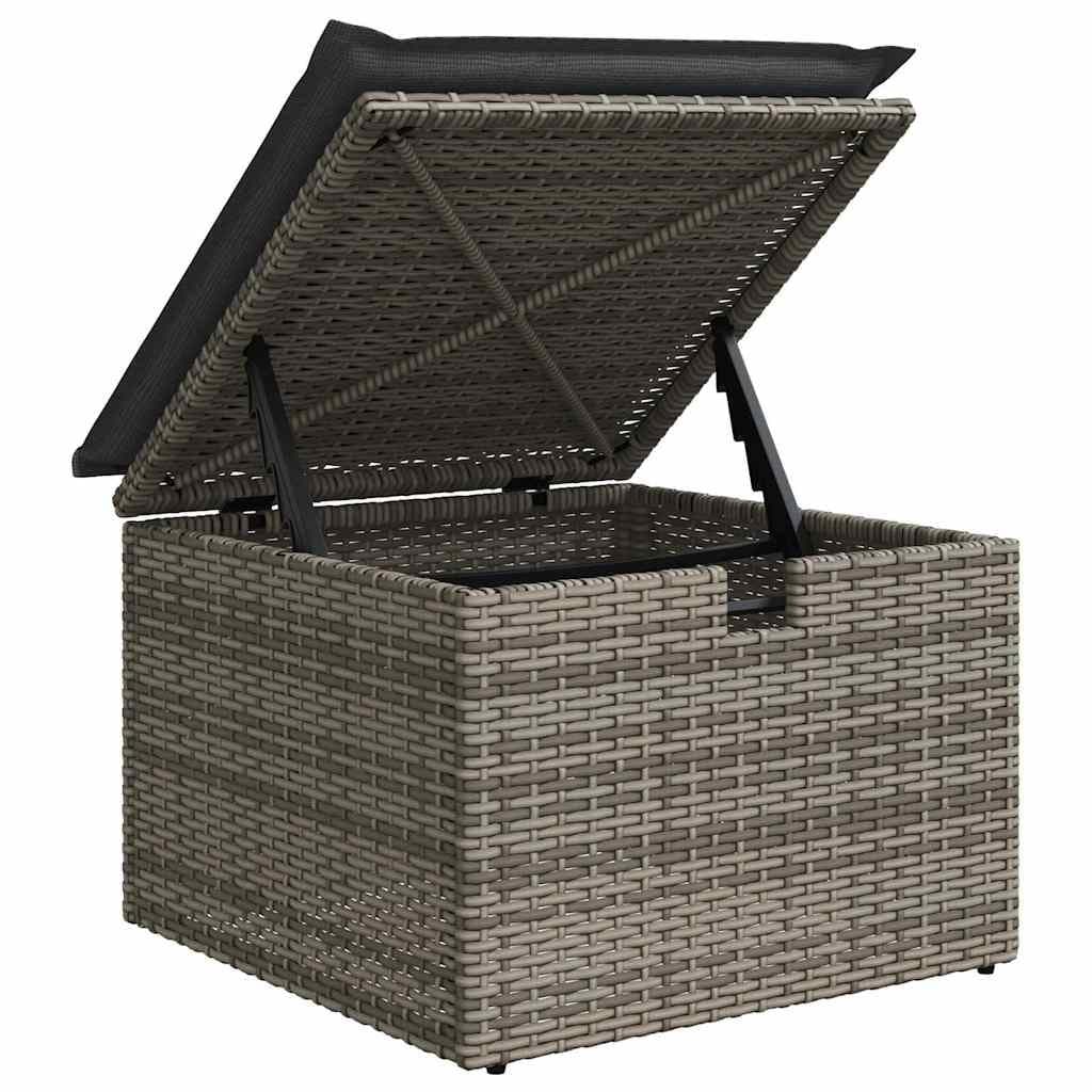 6-Piece Grey Outdoor Garden Sofa Set with Adjustable Table