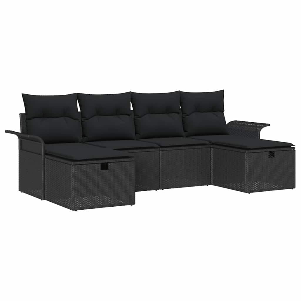 Garden Sofa Set 6 Pieces Outdoor Furniture Modular Poly Rattan Lounge Grey