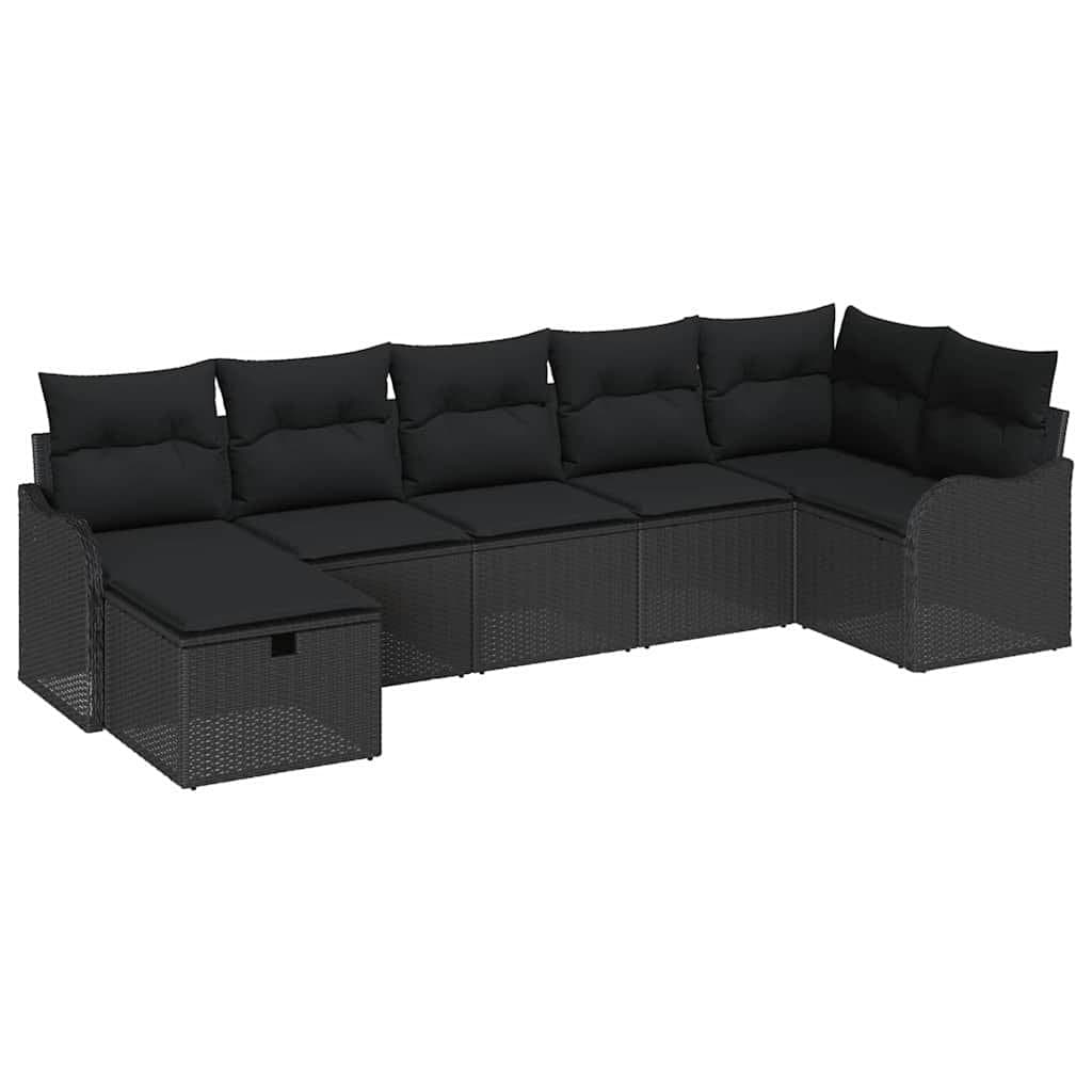 7-Piece Modular Garden Sofa Set with Cushions in Grey