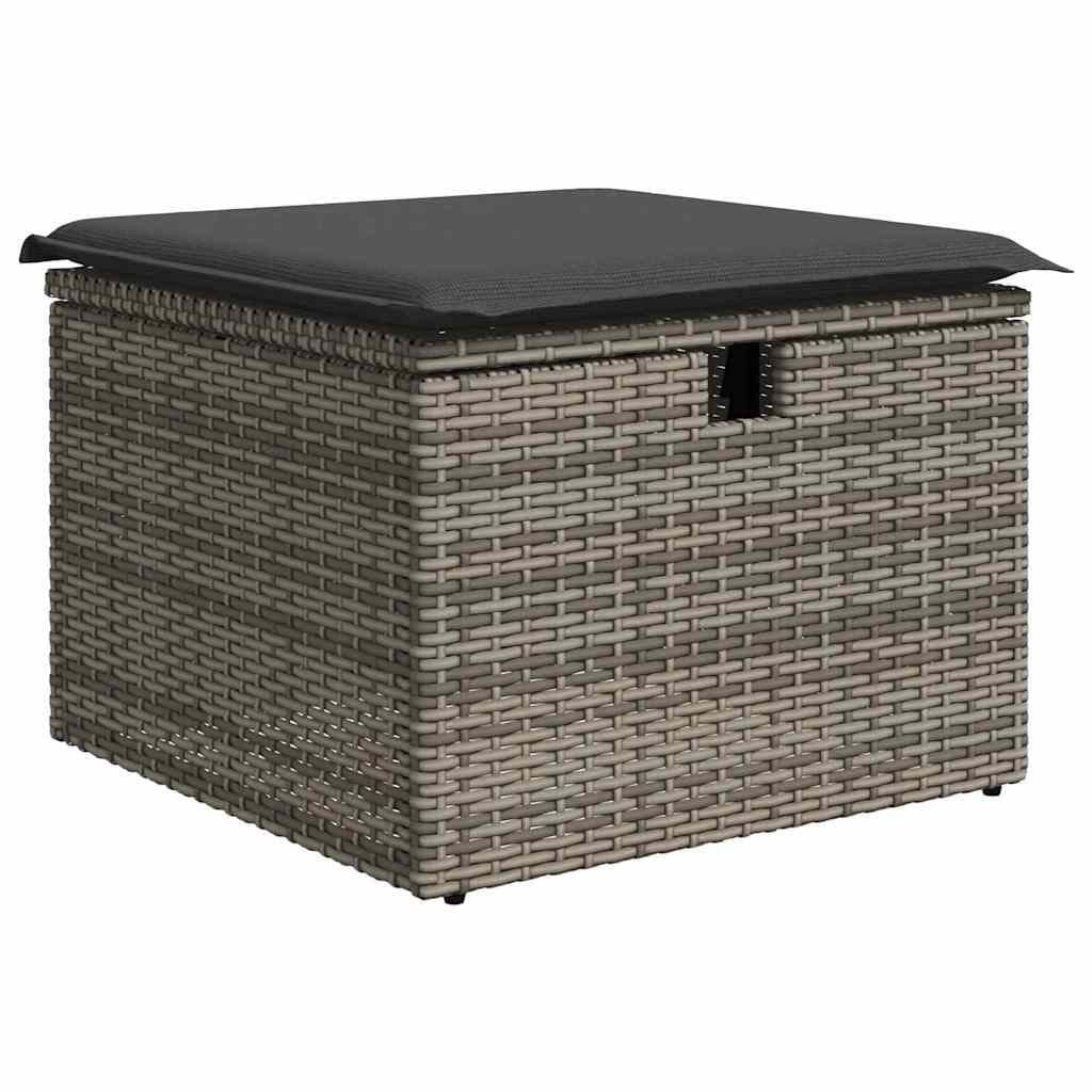 5-Piece Grey Poly Rattan Outdoor Sofa Set
