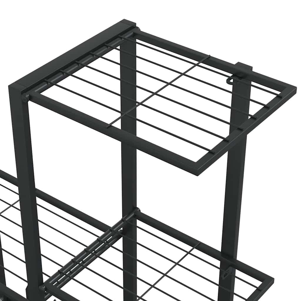 Black Metal Plant Stand with Wheels 94.5x25x92.5cm