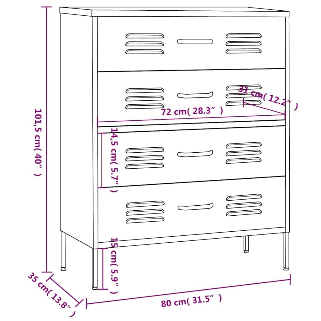 Chest of Drawers White Storage Cabinet Bedroom Furniture Organiser Drawers