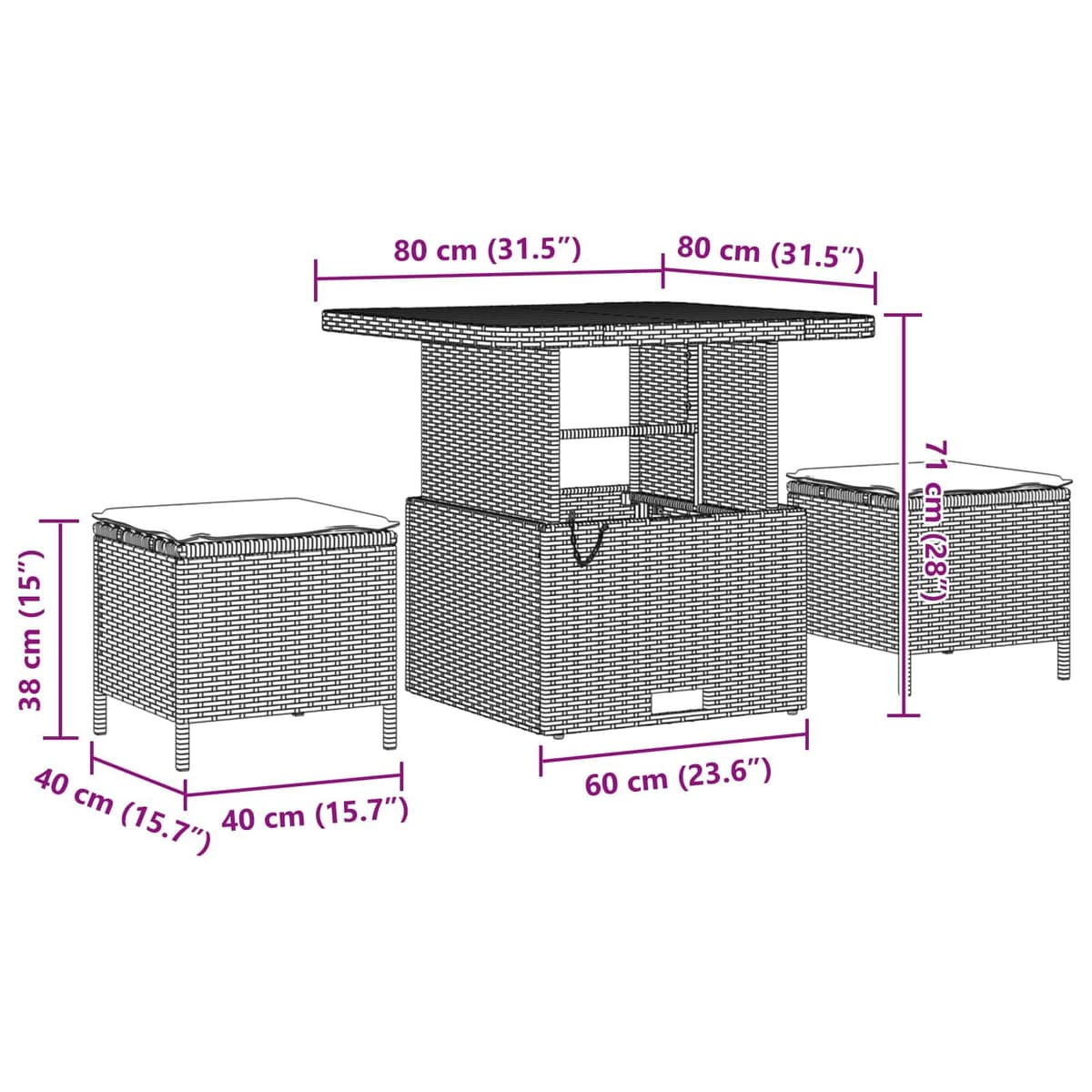 13-Piece Outdoor Garden Sofa Set in Black