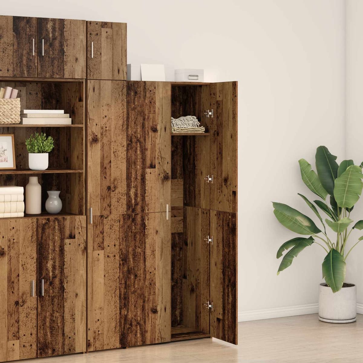 Rustic Wooden Buffet Sideboard Cabinet