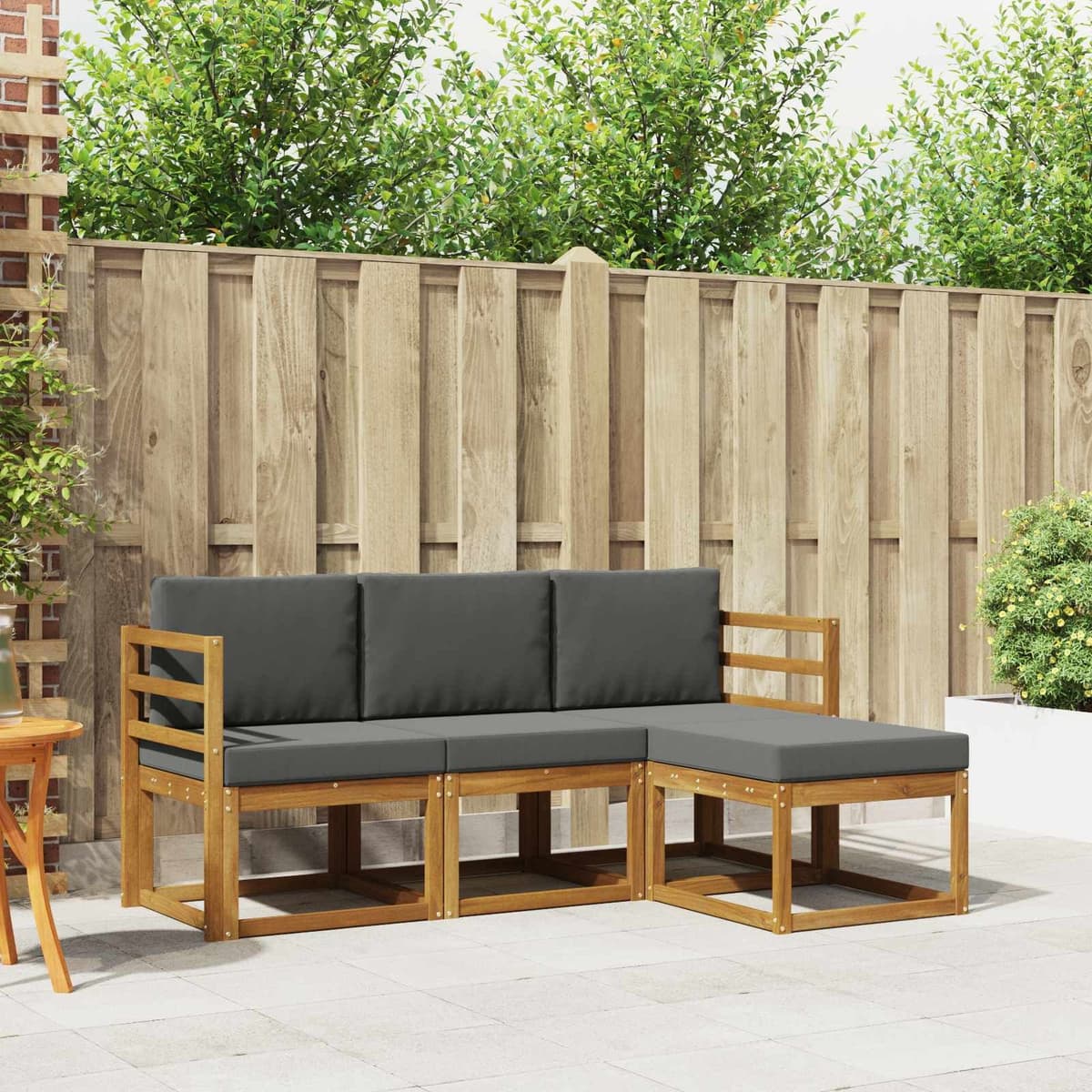 4-Piece Outdoor Sofa Set in Acacia Wood