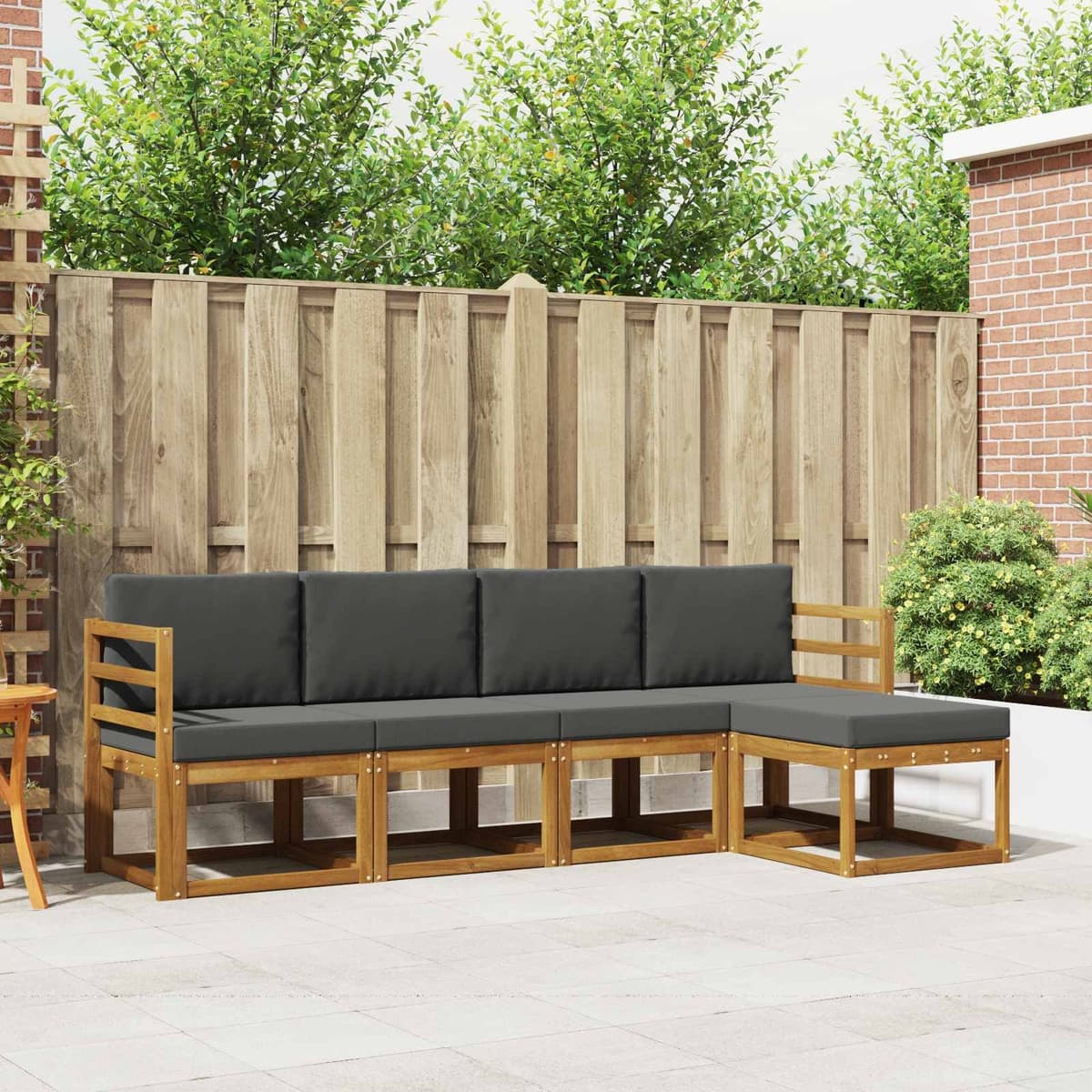 5-Piece Outdoor Sofa Set in Solid Acacia Wood