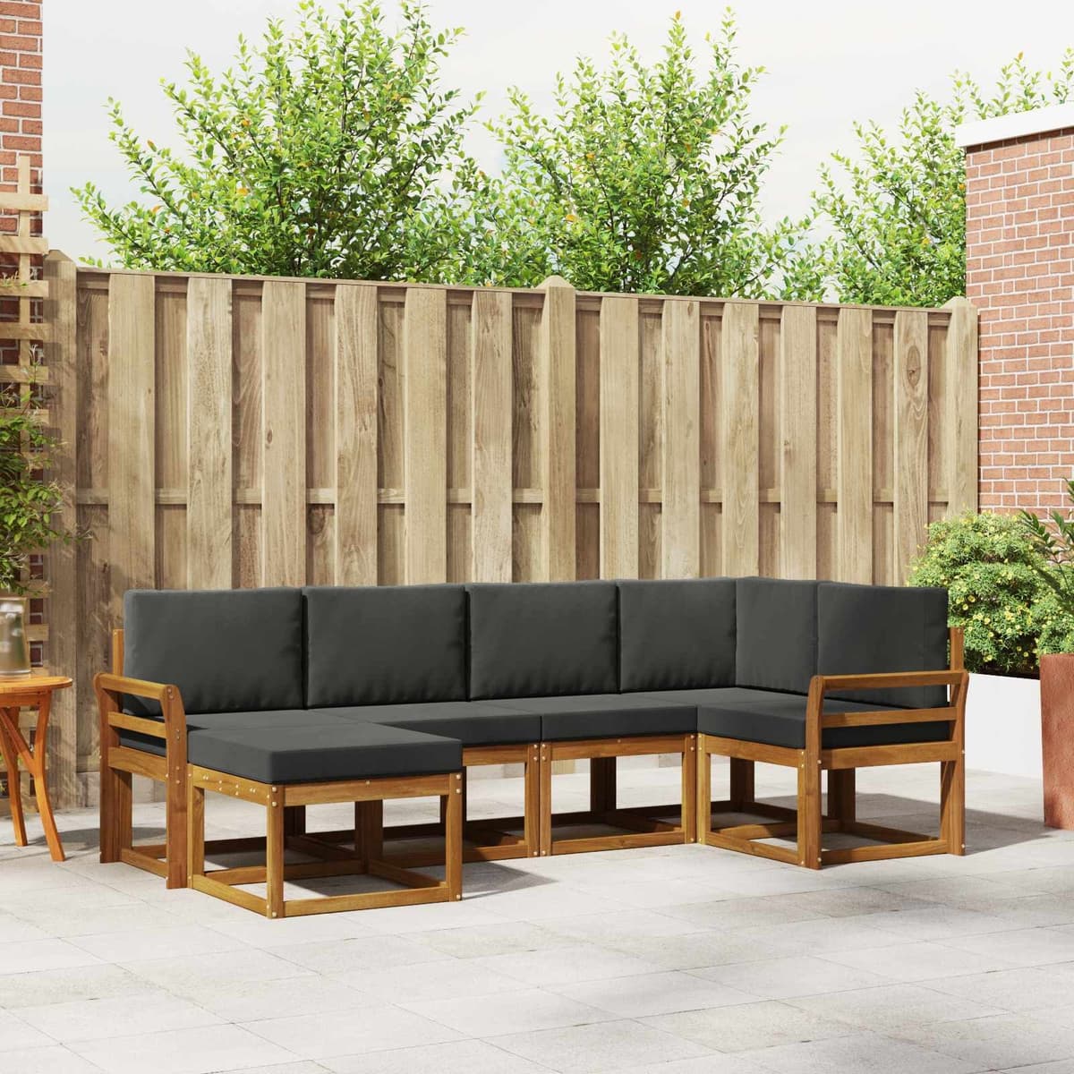 6-Piece Outdoor Sofa Set with Cushions in Natural