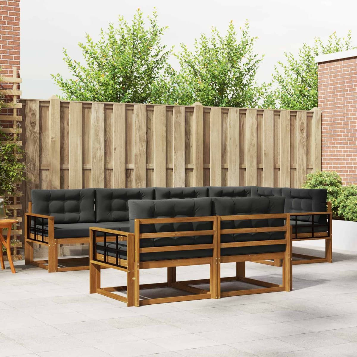 Outdoor Sofa Set 8 pcs Modular Sectional Lounge Patio Garden Poolside Furniture