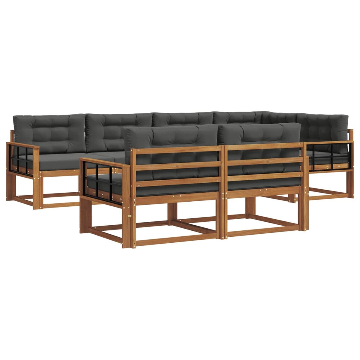 Outdoor Sofa Set 8 pcs Modular Sectional Lounge Patio Garden Poolside Furniture