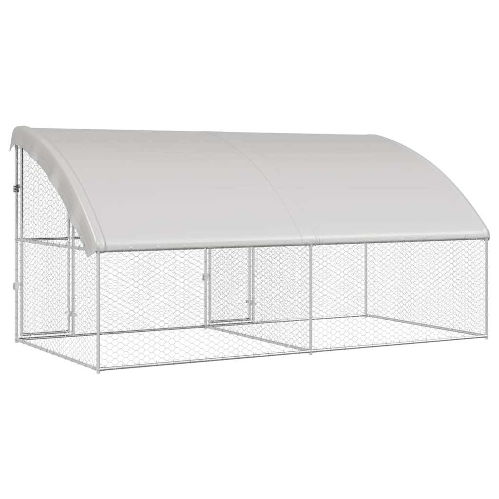 Silver Dog Kennel 2 pcs 4 x 2 x 2 m Steel Enclosure
