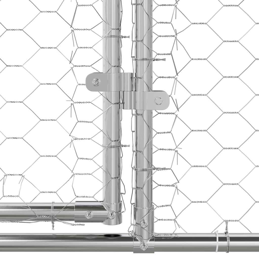 Silver Dog Kennel 2 pcs 4 x 2 x 2 m Steel Enclosure