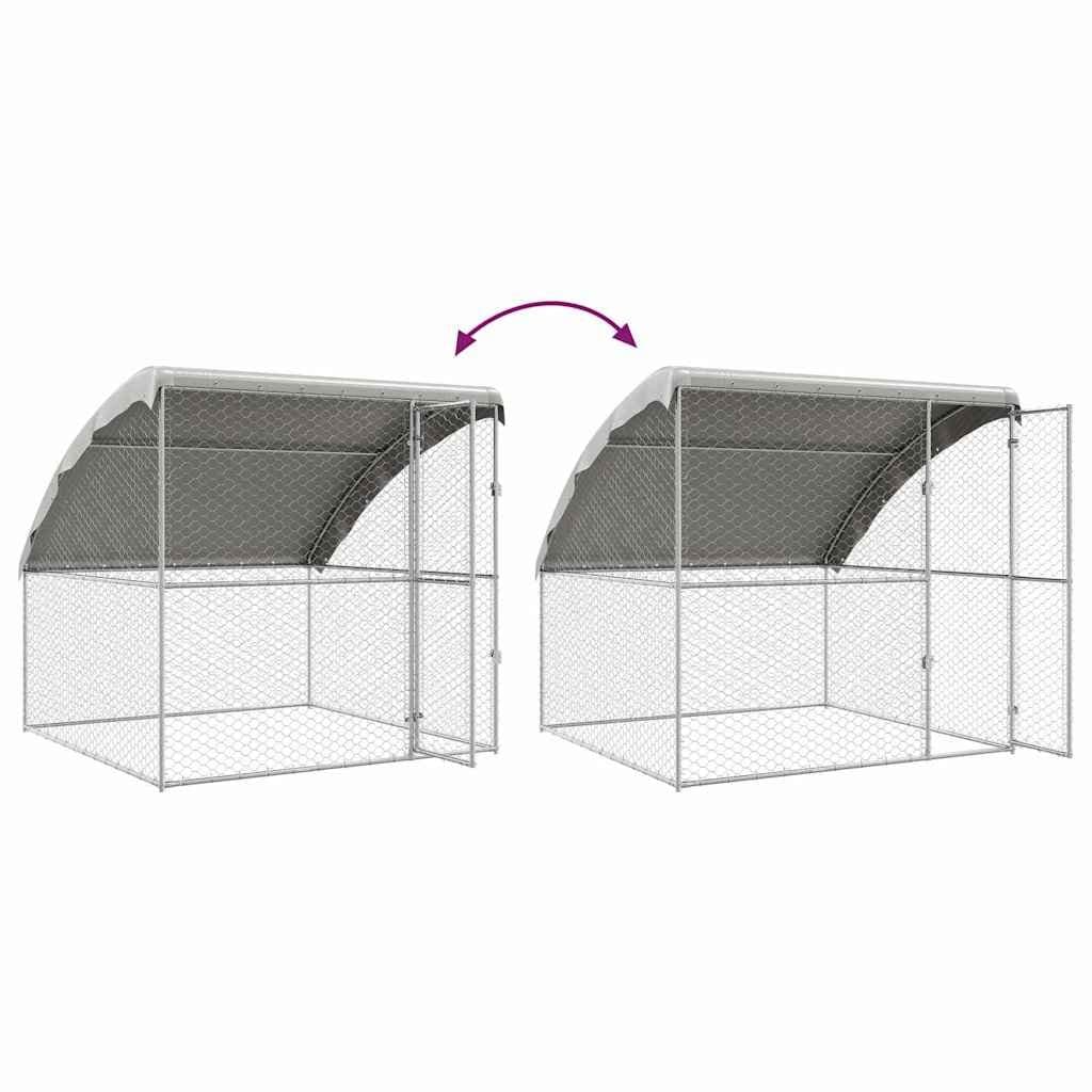 Silver Dog Kennel 2 pcs 4 x 2 x 2 m Steel Enclosure