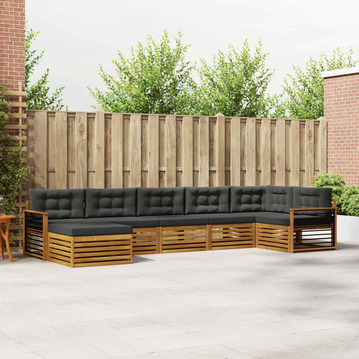 7 Piece Acacia Wood Outdoor Sofa Set for Durable Comfort