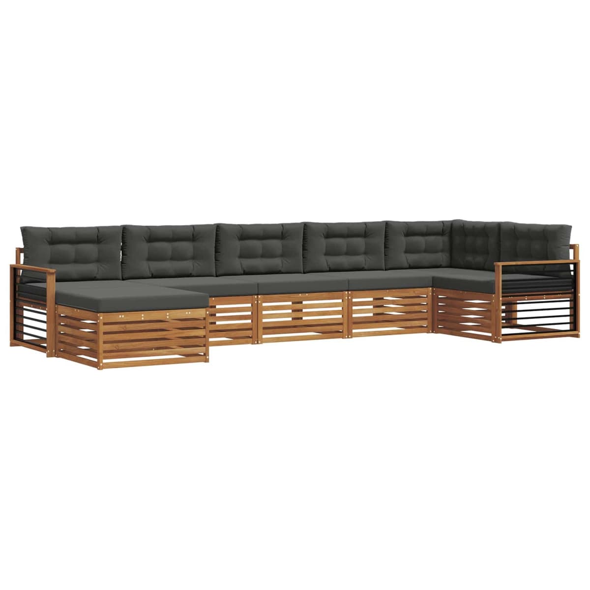 7 Piece Acacia Wood Outdoor Sofa Set for Durable Comfort