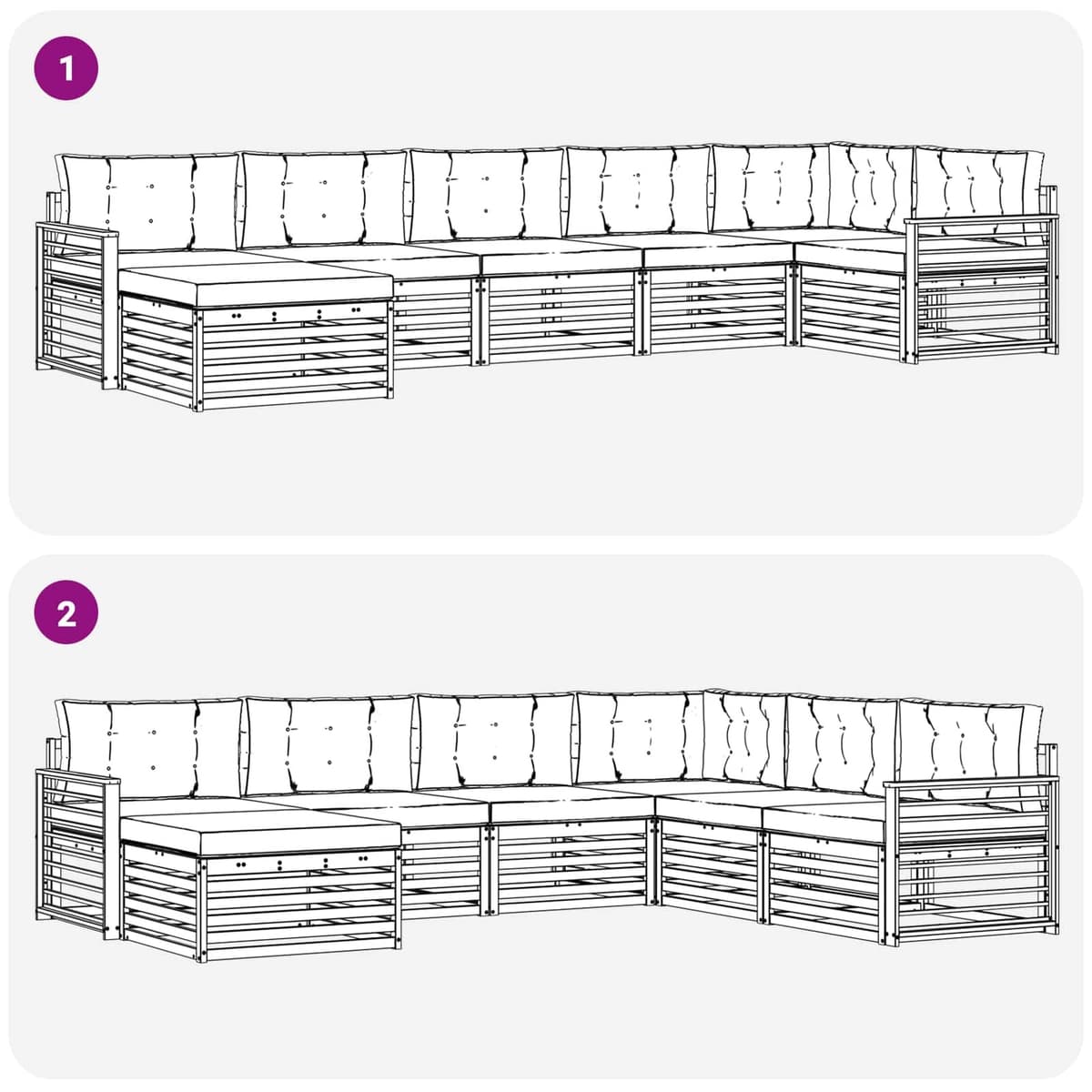 7 Piece Acacia Wood Outdoor Sofa Set for Durable Comfort