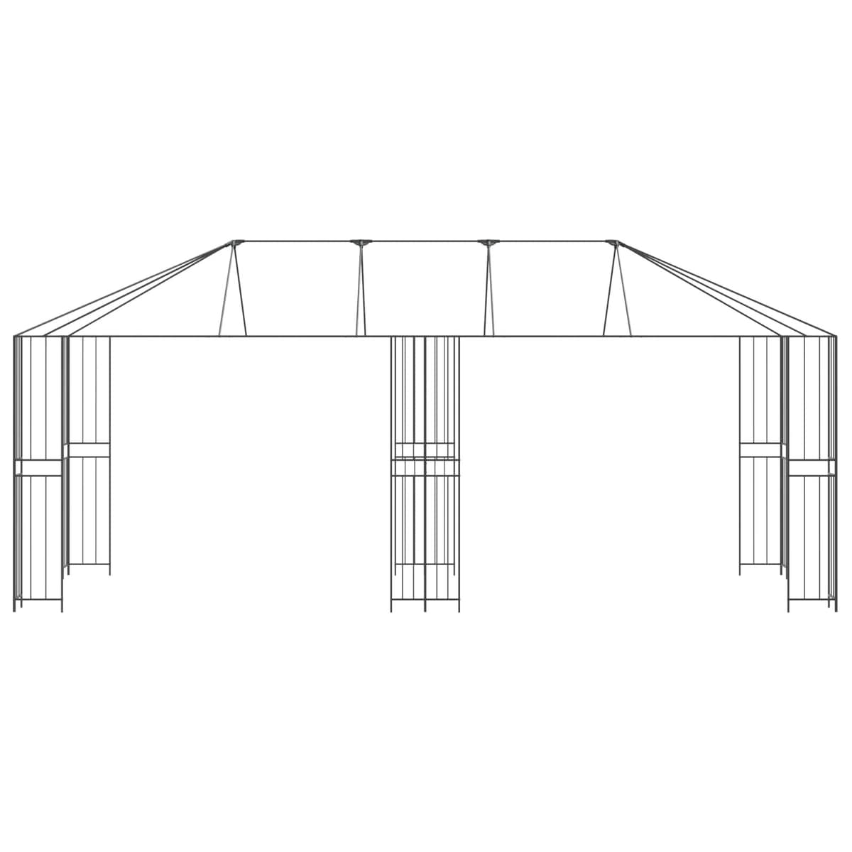 6 x 3 m Black Steel Gazebo Frame for Outdoors