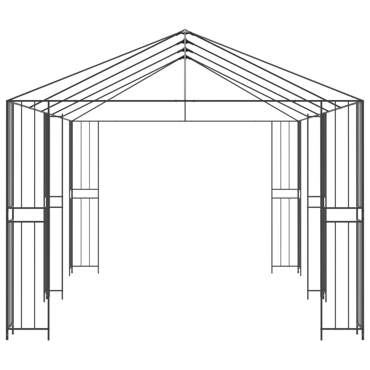 6 x 3 m Black Steel Gazebo Frame for Outdoors