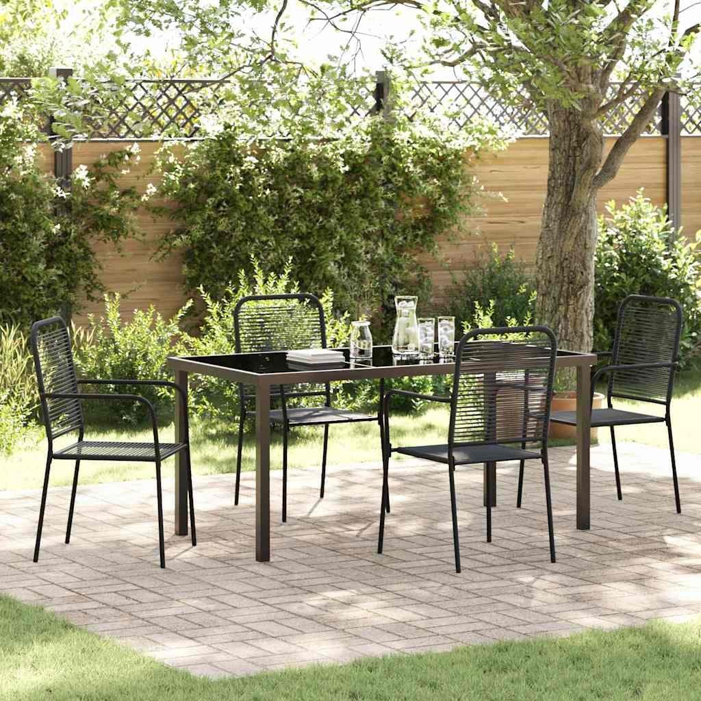 5-Piece Black Steel Garden Dining Set for Outdoor Spaces