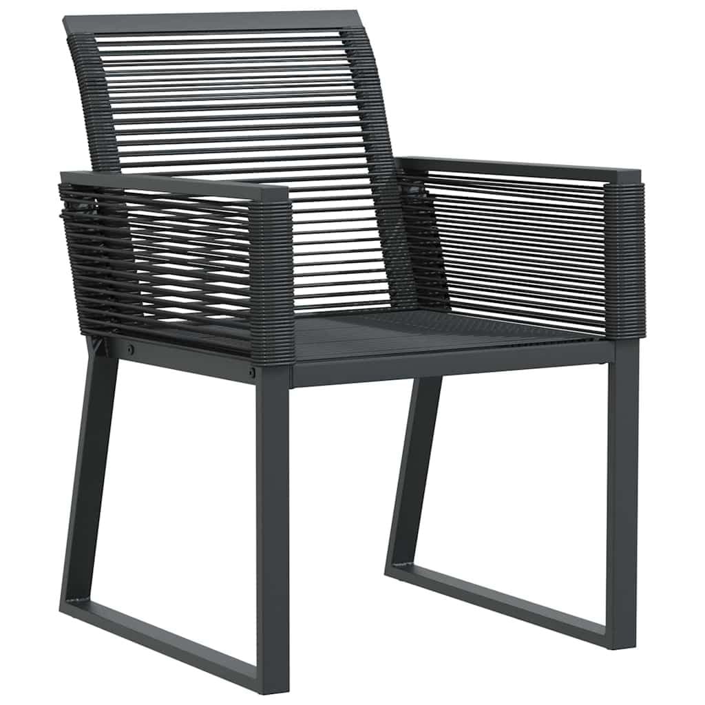 7-Piece Garden Dining Set in Black Steel