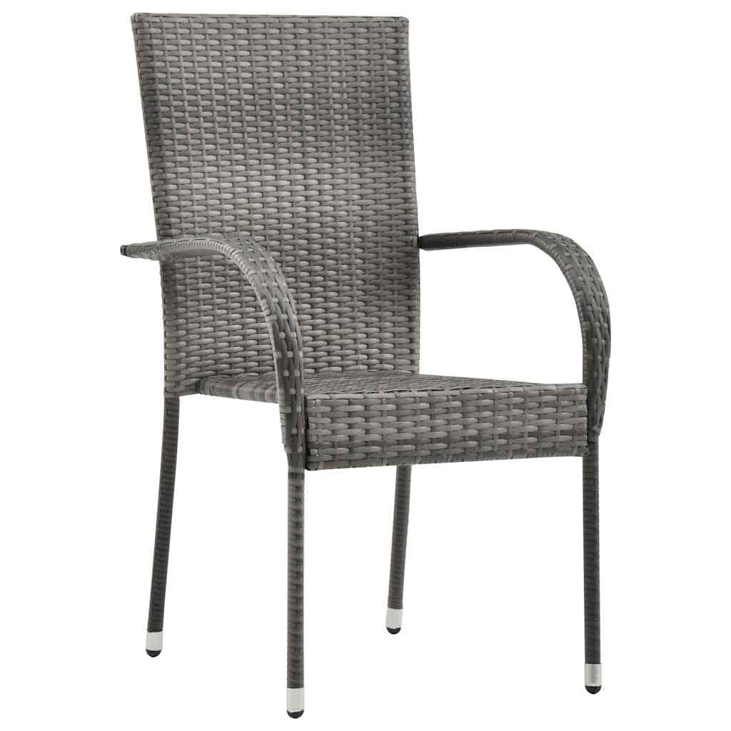5-Piece Grey Steel Frame Garden Dining Set