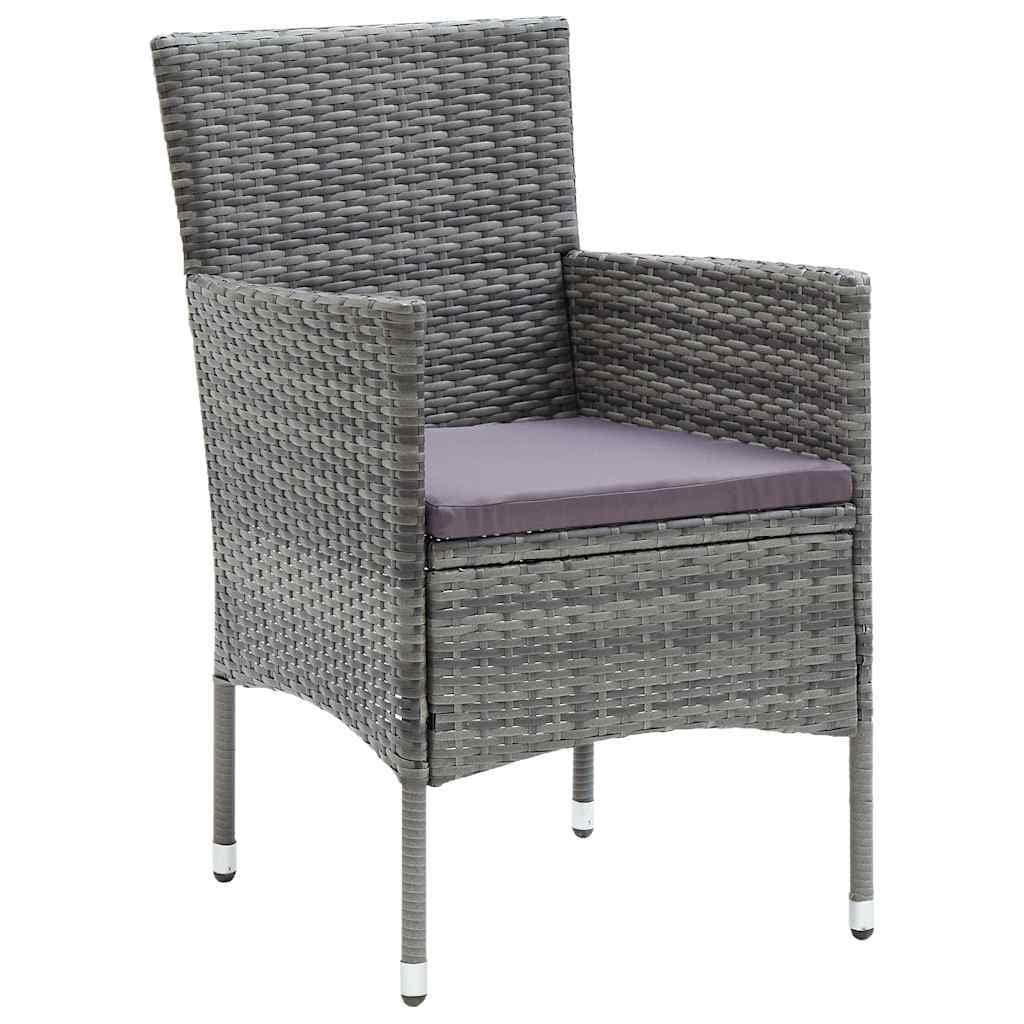Grey Poly Rattan 5-Piece Outdoor Dining Set