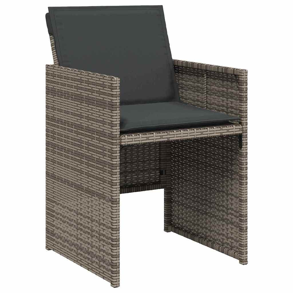 9 Piece Garden Dining Set in Grey Poly Rattan