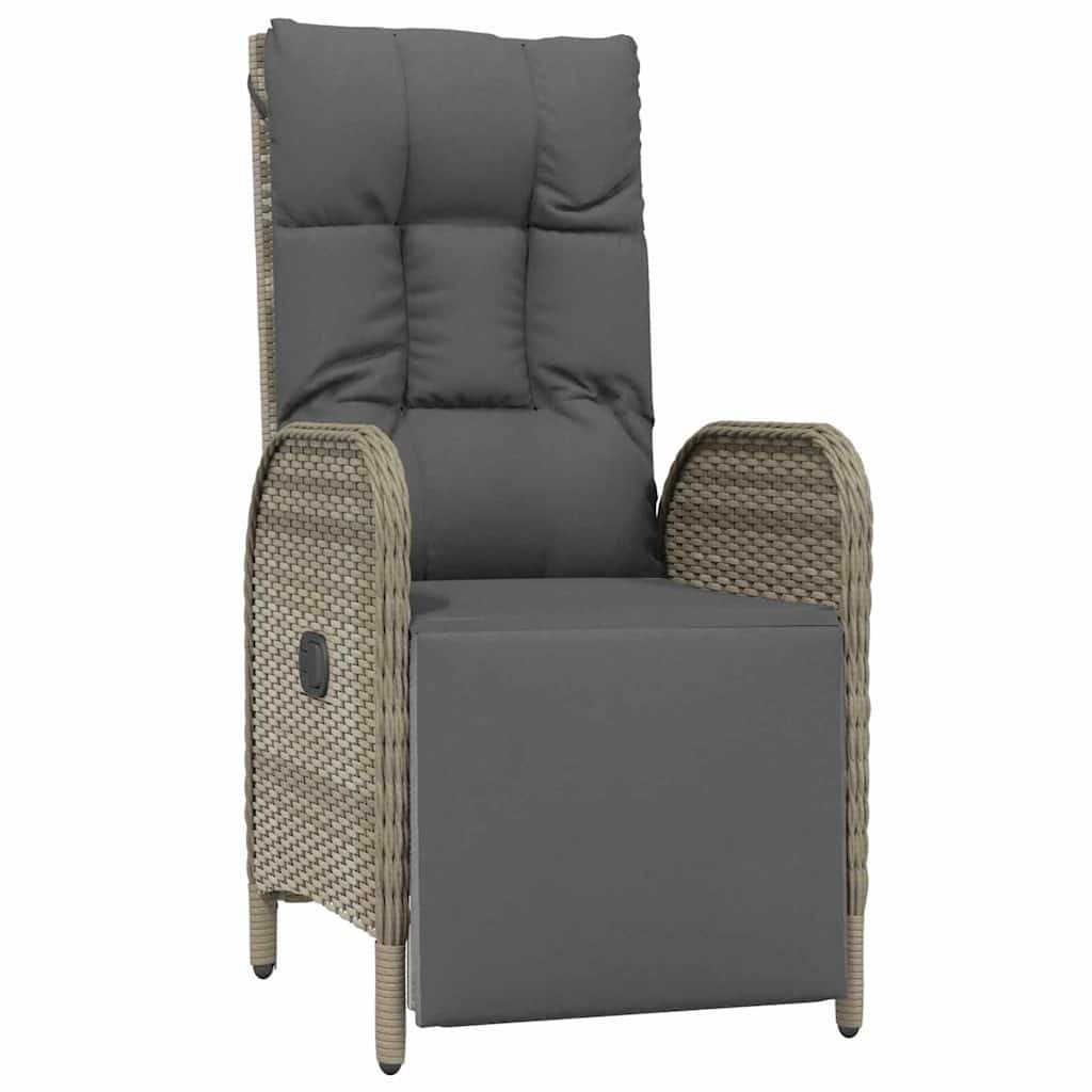 3 Piece Poly Rattan Garden Dining Set in Grey