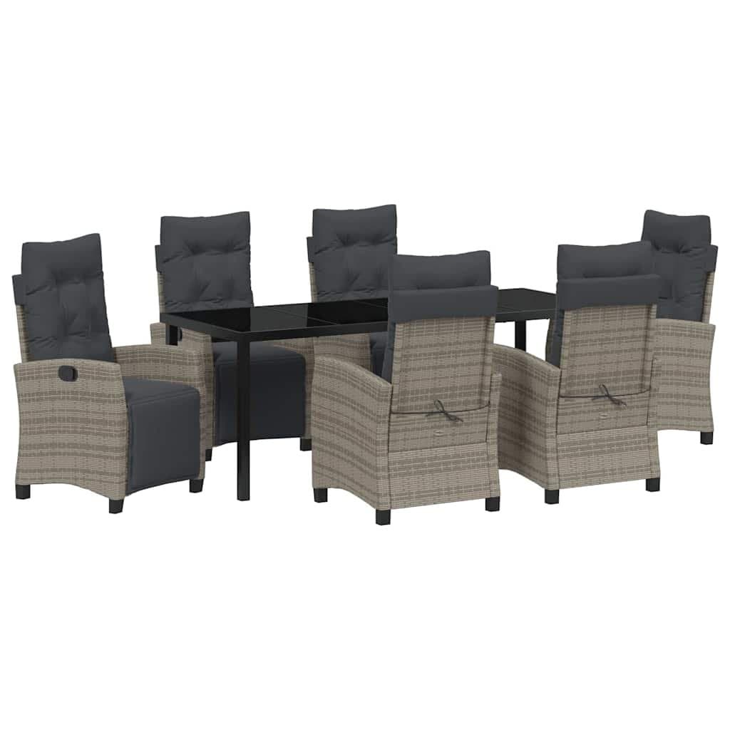 7-Piece Garden Dining Set in Grey