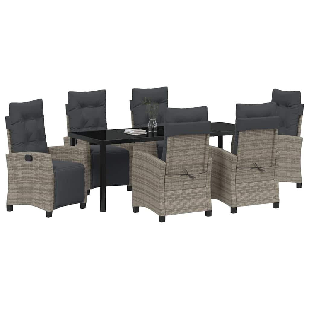 7-Piece Garden Dining Set in Grey