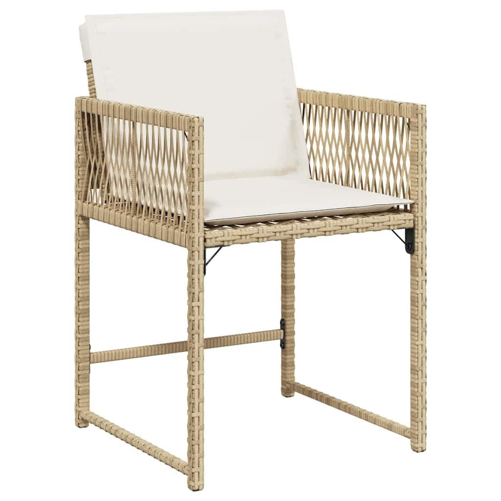 5-Piece Outdoor Dining Set in Beige Poly Rattan