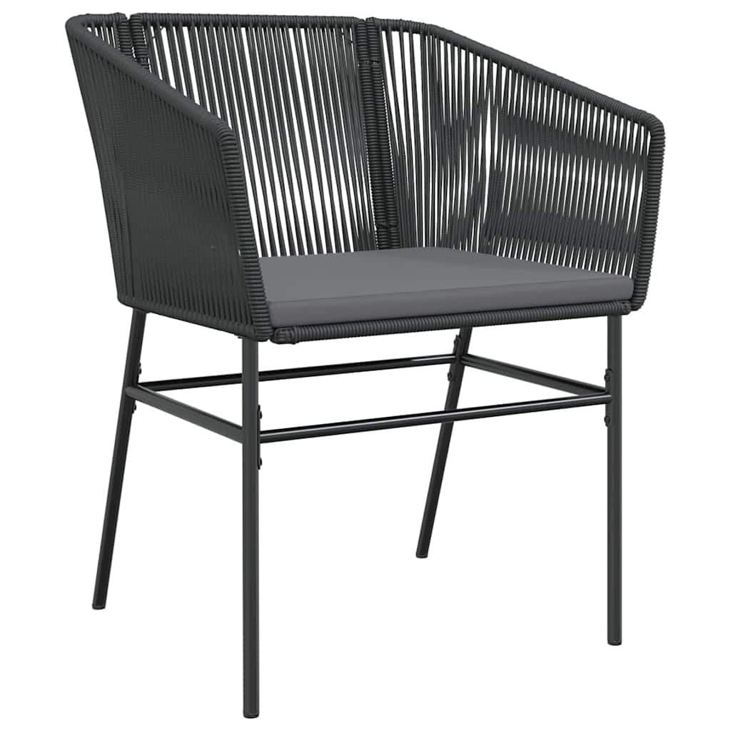 7-Piece Black Steel Garden Dining Set for Outdoor Spaces