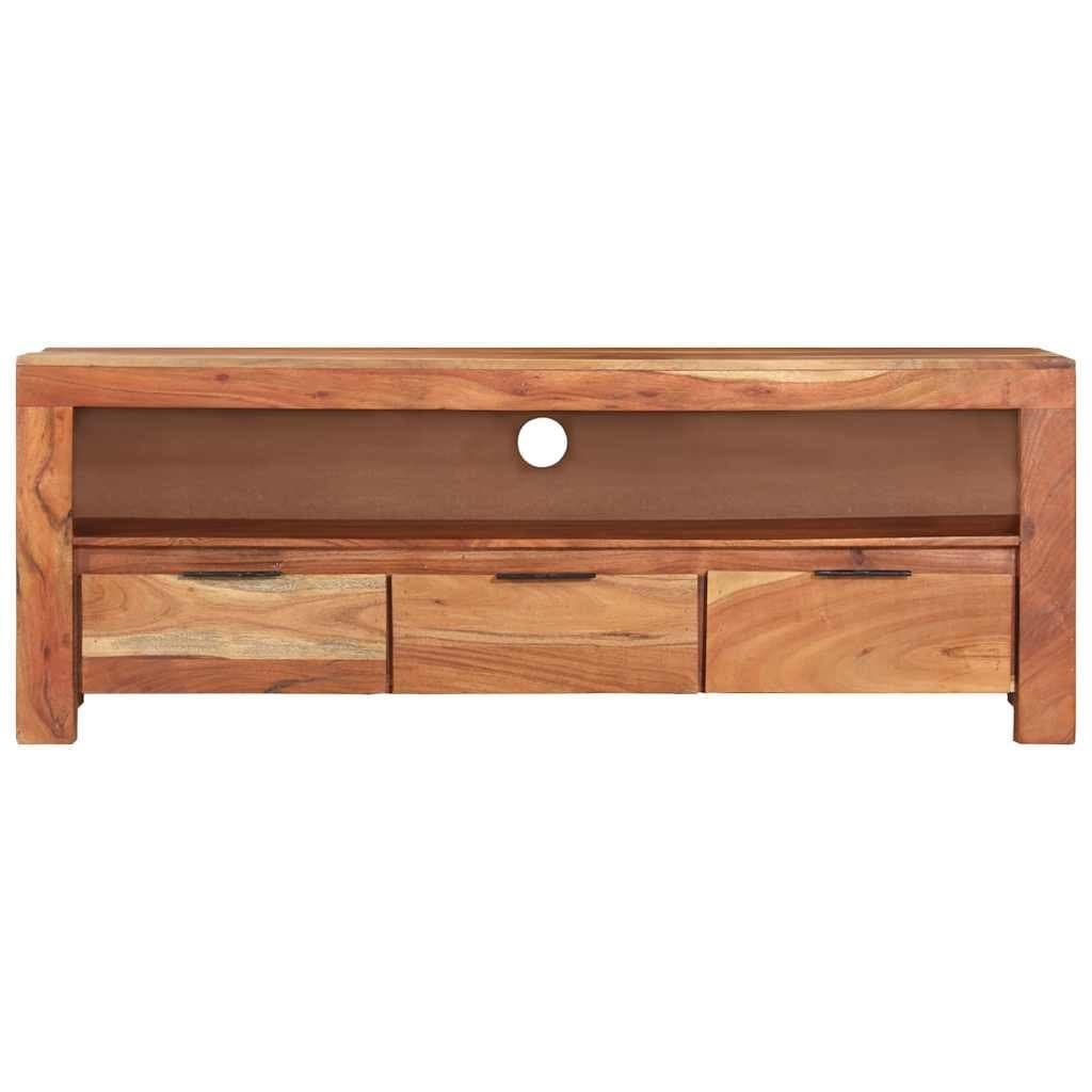 Solid Acacia Wood TV Cabinet 110x30x40 cm in Brown