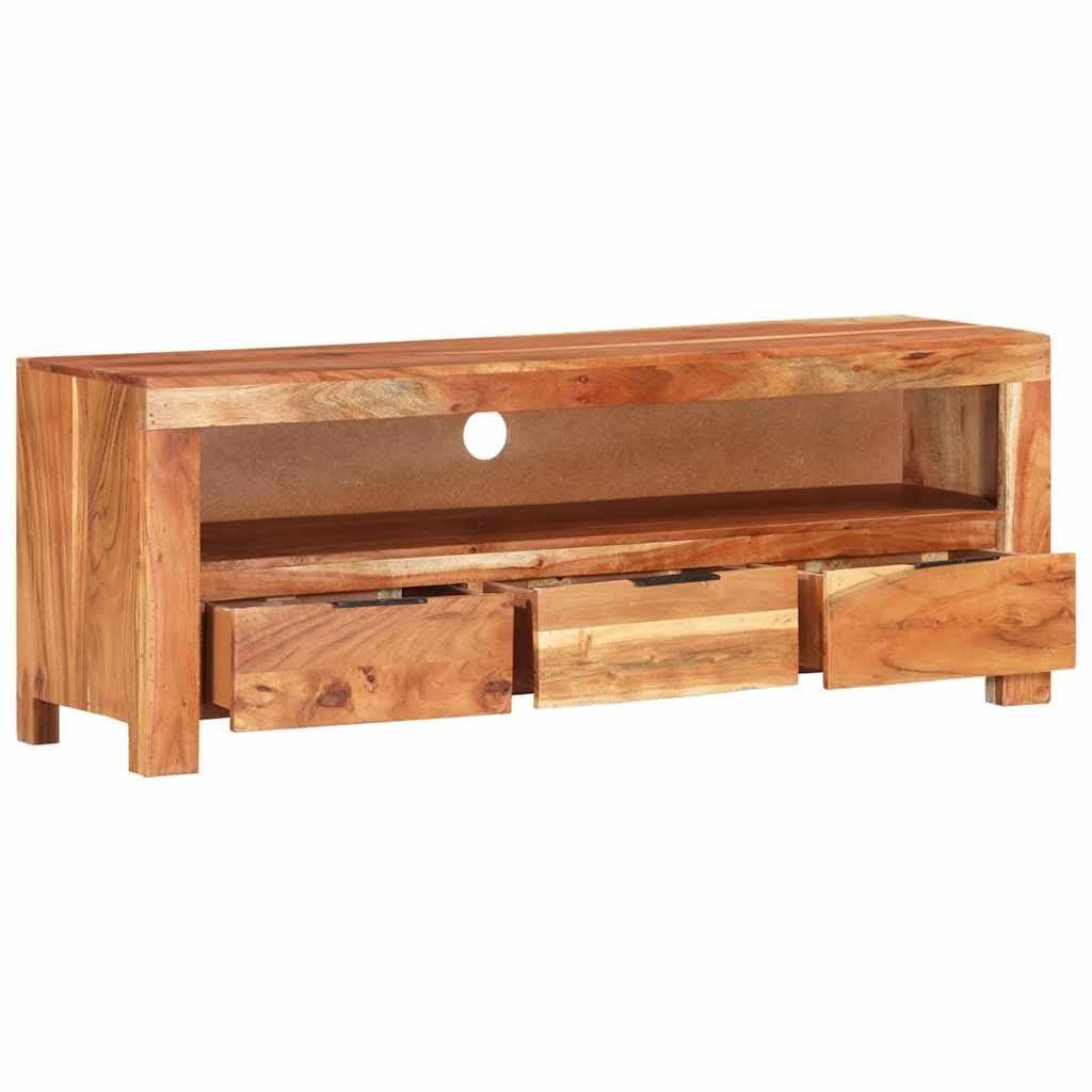 Solid Acacia Wood TV Cabinet 110x30x40 cm in Brown