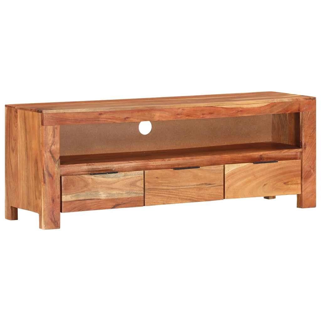 Solid Acacia Wood TV Cabinet 110x30x40 cm in Brown