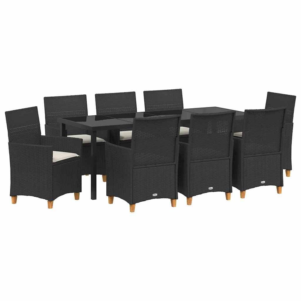 Outdoor 9 Piece Garden Dining Set with Steel Frame