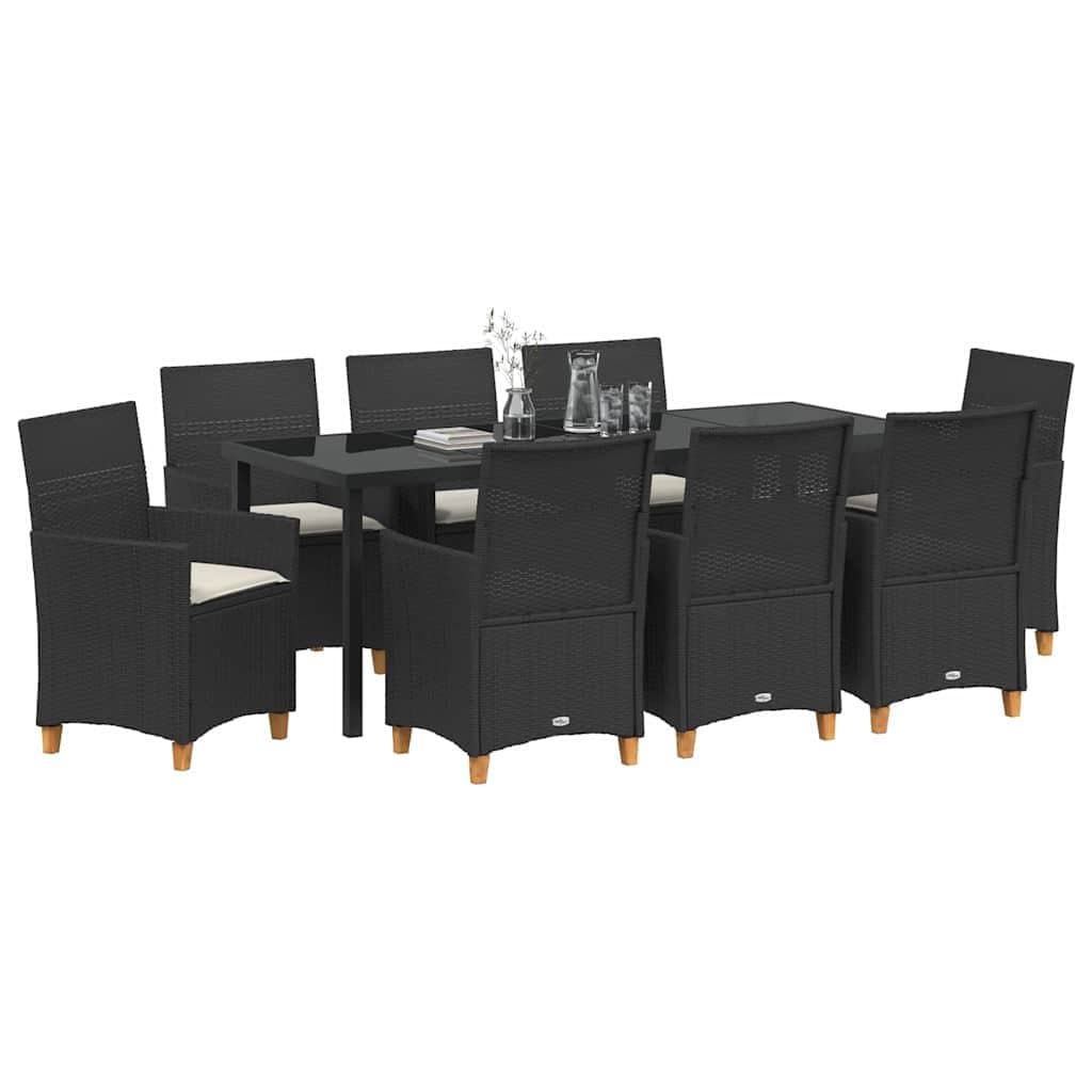 Outdoor 9 Piece Garden Dining Set with Steel Frame