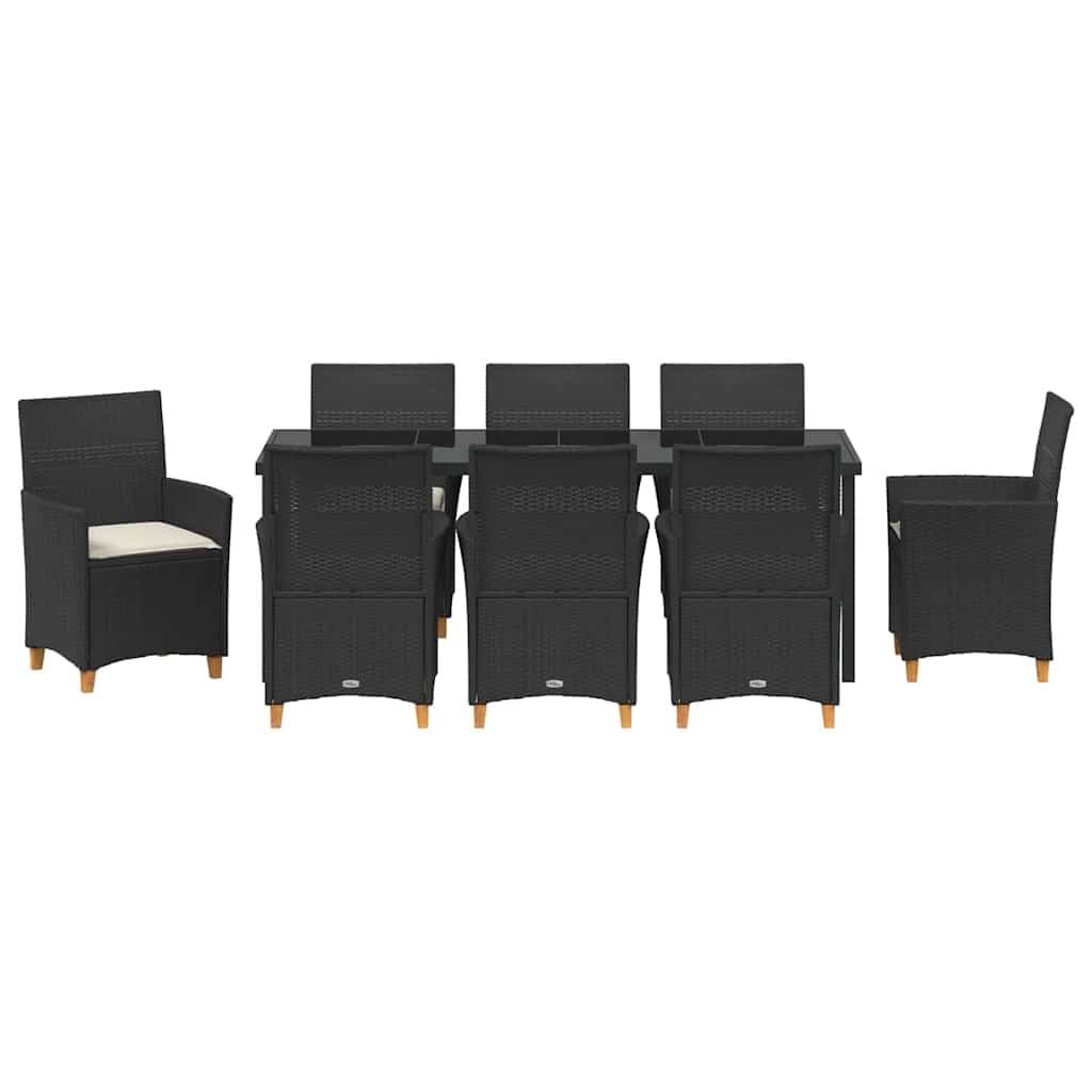 Outdoor 9 Piece Garden Dining Set with Steel Frame
