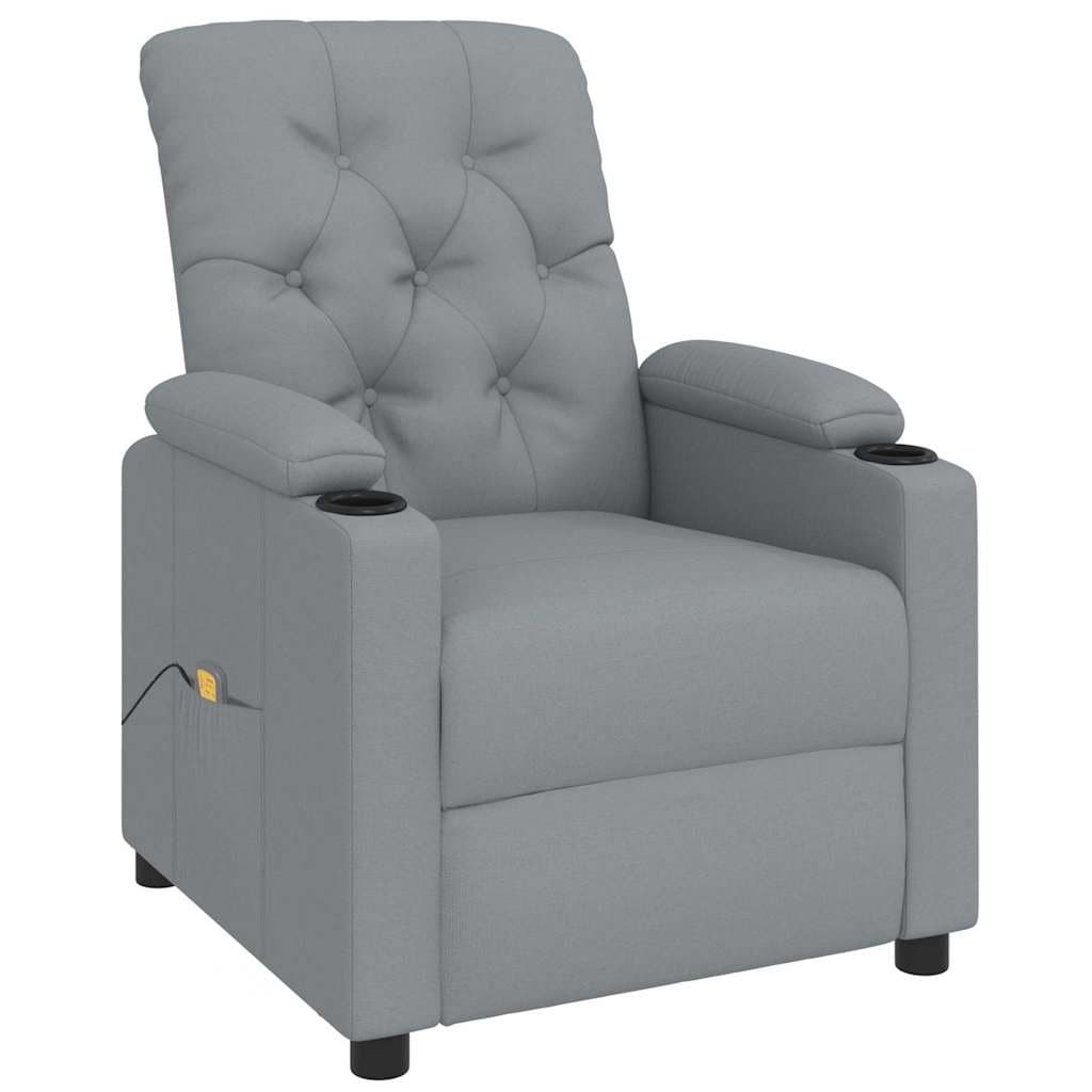 Light Grey Fabric Massage Chair with Manual Recline