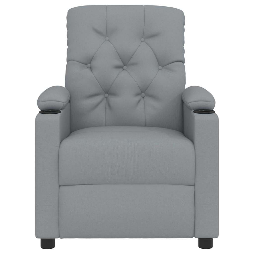 Light Grey Fabric Massage Chair with Manual Recline