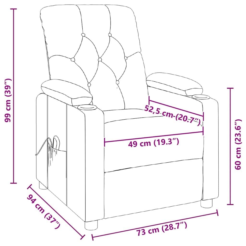 Light Grey Fabric Massage Chair with Manual Recline