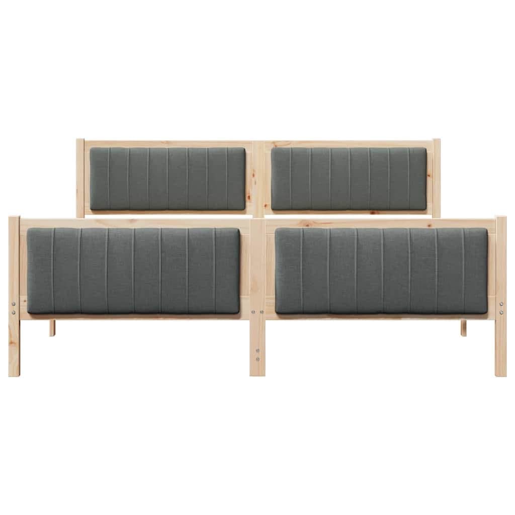 Solid Pine Wood Bed Frame 180 x 200 cm in Brown and Dark Grey