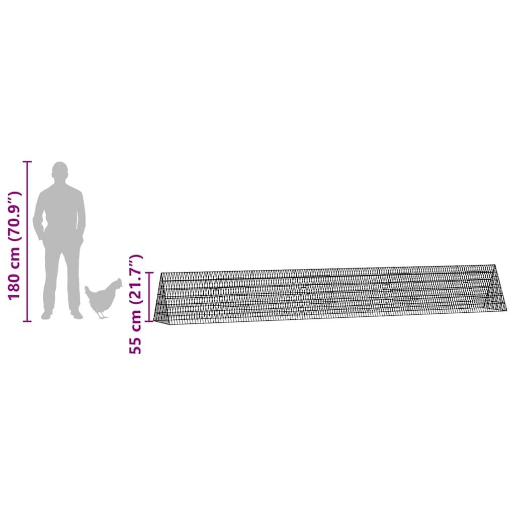 Galvanised Steel Chicken Cage for Outdoor Use 430 x 55 x 55 cm