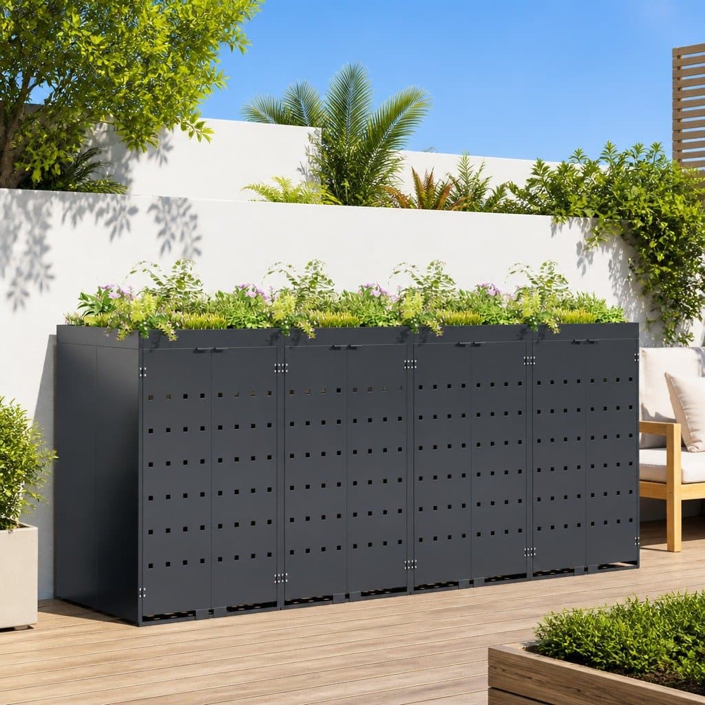Wheelie Bin Storage Enclosure for 4 Bins