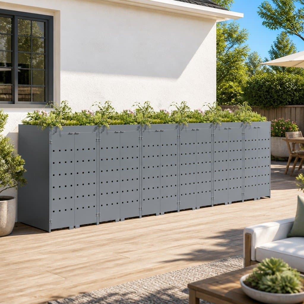 Wheelie Bin Storage Enclosure for 6 Bins