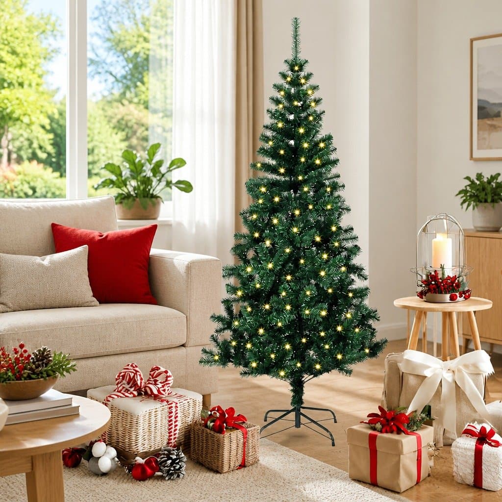 150cm Green Cone Christmas Tree with USB LED Lights