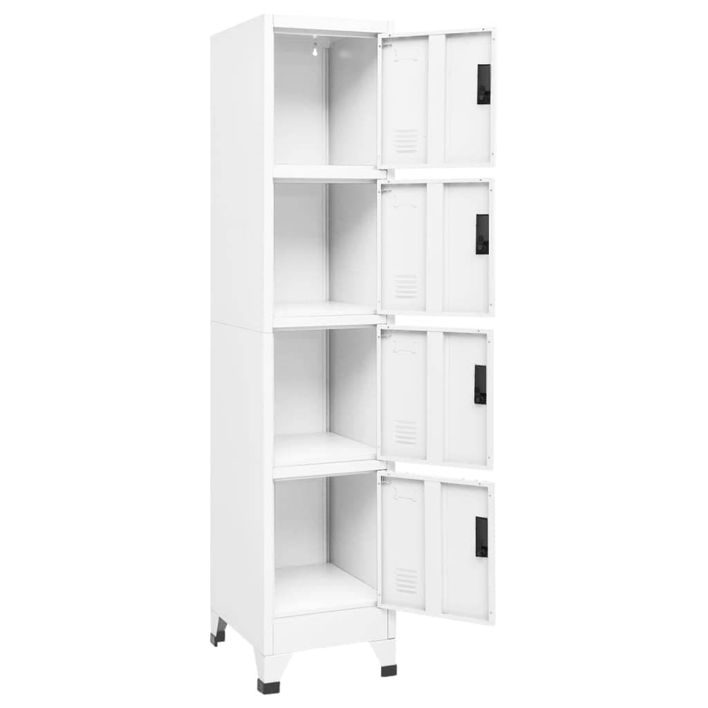 White Steel Locker Cabinet with Lockable Doors