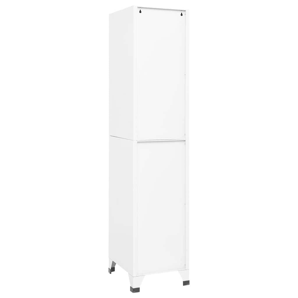 White Steel Locker Cabinet with Lockable Doors