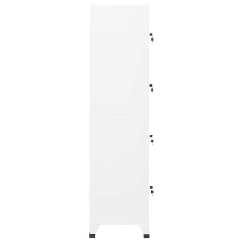 White Steel Locker Cabinet with Lockable Doors