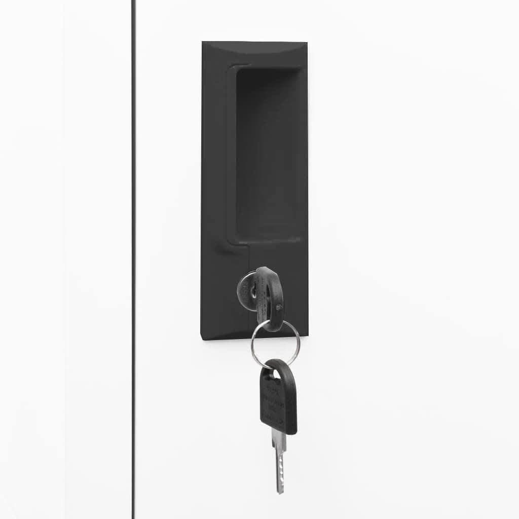 White Steel Locker Cabinet with Lockable Doors
